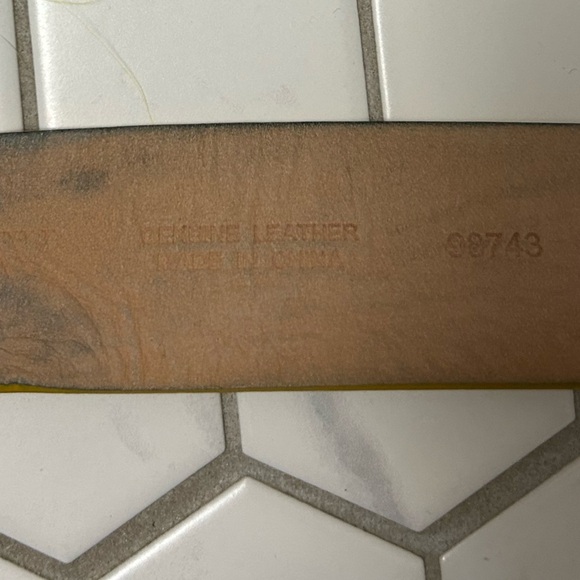 Jcrew Yellow Leather Adjustable Belt, M/L - Picture 2 of 6